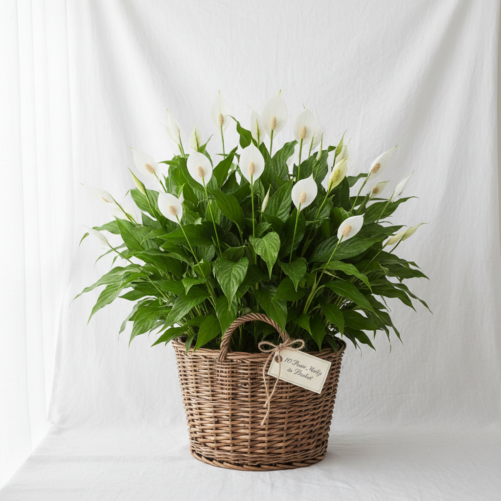 10" Peace Lily in Basket | Plants & Flowers | Toni's Flower Bar